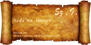 Szőke Imbert névjegykártya